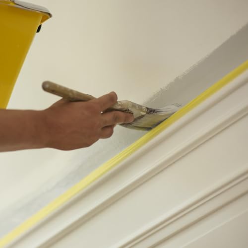 FrogTape Delicate Surface Painters Tape with PAINTBLOCK, 1.5 in Wide (1.41 in x 60 yd), Low Adhesion, Painting Tape Ideal for Freshly Painted Walls, Trim & Surfaces, Yellow, 4 Rolls (240662) - size: 4 Rolls, 1.41” Width