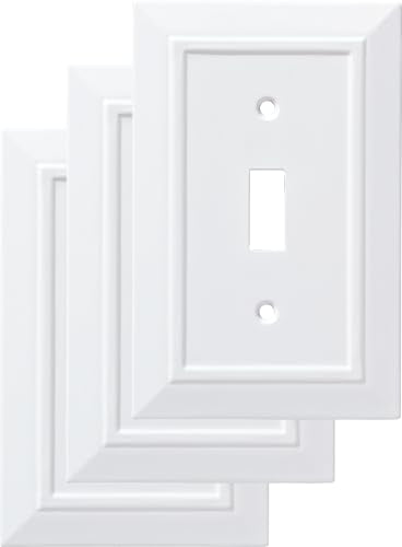 Franklin Brass Classic Architecture (3-Pack) Decorative Light Switch Cover Wall Plate Pure White 1-Gang Toggle Electrical Outlet Guard W35241V-PW-C - size: 3 Count (Pack of 1), style: Switch