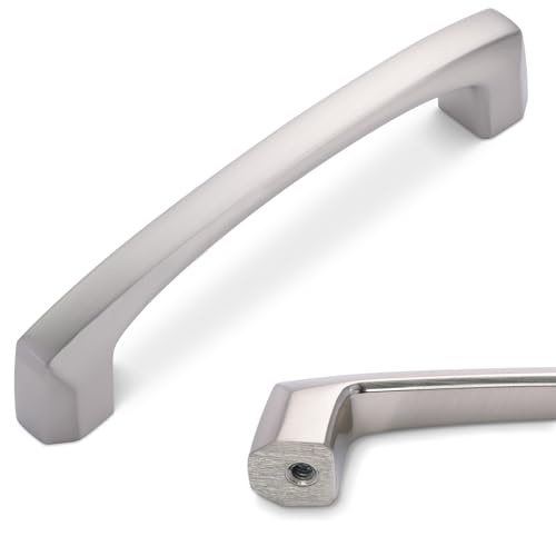 10 Pack 3.75 inch(96mm) Brushed Satin Nickel Kitchen Cabinet Handles Cabinet Pulls Sliver Drawer Pulls Kitchen Cabinet Hardware Handles Dresser Handles - color: Brushed Satin Nickel, size: 3-3/4'' Hole Center(96mm)