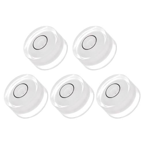 5pcs Small Circular Bubble Spirit Levels - [10mm Diameter 6mm Thickness] Mini Round RV Level Leveling Tools for Travel Trailer Turntable Camera, White - color: White, size: 10mm x 6mm