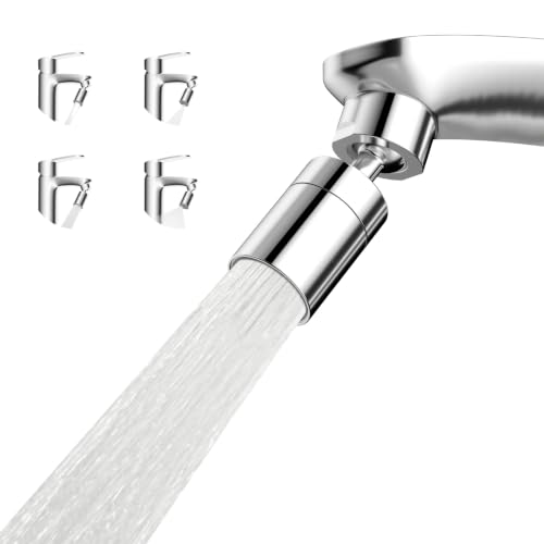 Hibbent 4-Mode Faucet Aerator, Faucet Sprayer Attachment, Chrome - color: Chrome, style: Four Modes