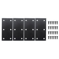 4 Pack Flat Straight Brace Brackets, ULIFESTAR Black Stainless Steel Mending Bracket Plate Metal Shelf Support Fixing Joining Plate for Furniture,Wood,Shelves,Cabinet with Mounting Screws - size: 100 x 48 x 2 mm