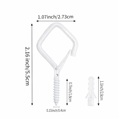 120 Pcs White Eye Hooks Screw Heavy Duty,Ceiling Hooks for Hanging Plants,String Lights,Cup,Wind Chime,Bird Feeders. Plant Hanger Indoor&Outdoor - color: White, size: 120Pcs