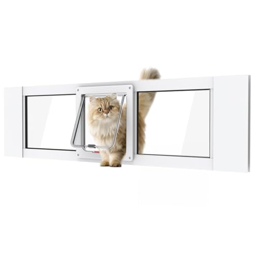 Aluminum Cat Door for Windows - Adjustable to Fit Window Width 36"-40" - size: Fit 36"-40" Window