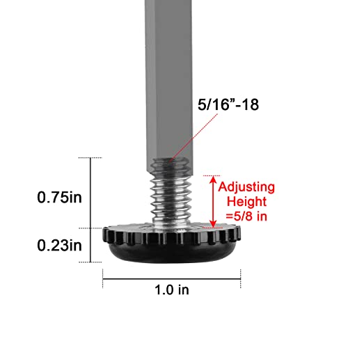 Stainless Steel Furniture Leveling Feet 5/16-18 Screw Table Leg Levelers - color: Furniture Leveler Screws 8pack-stainless Steel