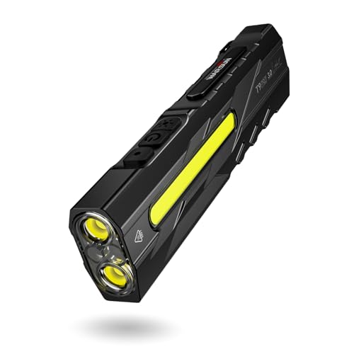 WARSUN T9PRO Pocket Flashlight Rechargeable, 1500 Lumen EDC Flashlight with Magnet Base and Clip, Compact Work Light for Dog Walking, Camping, Car Repair, Home Repair, Power Outages and Everyday Carry