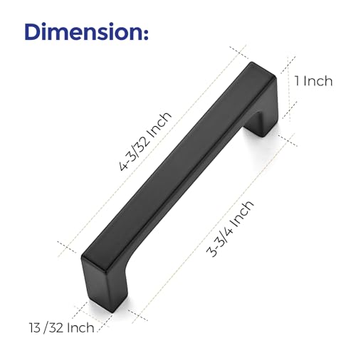 Ravinte Matte Black Kitchen Cabinet Handles 3-3/4 Inch Pulls 5 Pack - color: Matte Black, size: 3-3/4 Inches Hole Center