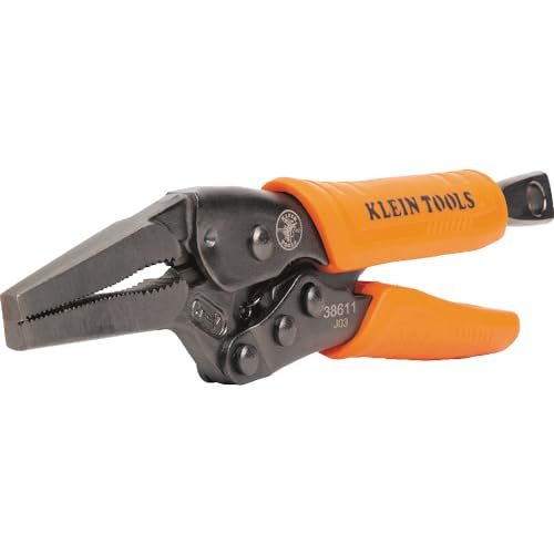 Klein Tools 38611 Long Nose Locking Pliers with Quick Release Handles, Ideal for Tight Spaces, High Torque and Gripping Power, 6-Inch - style: 6-In Long Nose