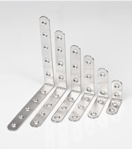 4 Pack Flat Mending Plate for Wood, Stainless Steel Straight Brackets Flat Repair Fixing Wood Brace Joining Plates Connector with Fixing Screws (4, One line shape12in) - size: One Line Shape 12 in