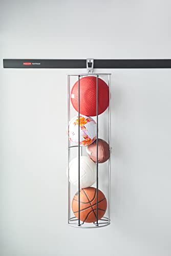 Rubbermaid Garage FastTrack Vertical Ball Rack Satin Nickel Wall Mounted Storage System Holds up to 50 pounds for Home/Garage Silver - style: Ball Rack