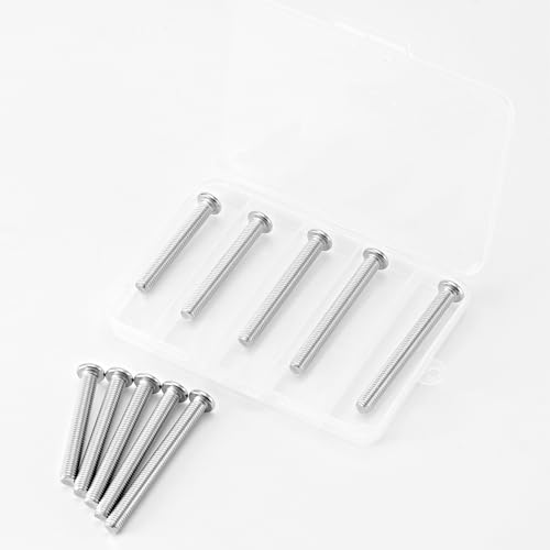 M8 x 60mm 65mm 70mm 75mm 80mm Flat Round Head Hex Socket Cap Screws Bolts, Furniture Screws, 304 Stainless Steel, Allen Hex Drive, Metric Fully Threaded, Bright Finish, Assortment Kit 10PCS - size: M8 x 60/65/70/75/80mm (10PCS)