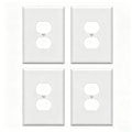 ZEFTV Over-Size Duplex Outlet Cover Wall Plates 1-Gang 5.5" x 3.5" Switch Outlet Electrical Cover Plate Unbreakable Thermoplastic Faceplate for Light Receptacle Outlet Switch, White (4 Pack) - color: Over-Size,Single Duplex, size: 4 Pack