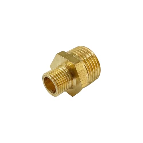 3/8" x 1/8" Male Threaded Hex Nipple Reducer Brass NPT Pipe Fitting Adapter Straight Connectors Pack of 2 - size: 3/8" x 1/8" -2 Pack