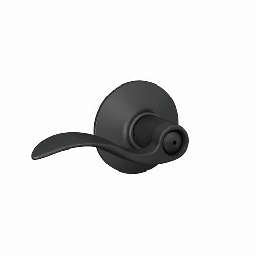 Schlage F40 ACC 622 Accent Door Lever, Bed & Bath Privacy Lock, Matte Black - color: Matte Black, size: Standard