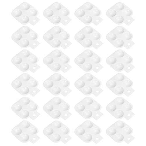 PATIKIL 4 Well Paint Tray Palette, 12 Pack Washable Paint Palette Plastic Paint Tray Square for Watercolor Painting Art Class Craft DIY Project, White