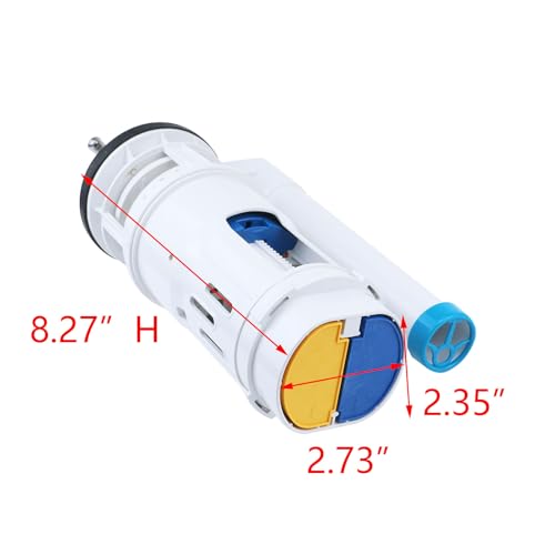 T Tulead Toilet Flush Valve 2.5", Fill Valve 1/2", Push Button 2.24" Dia - size: Small
