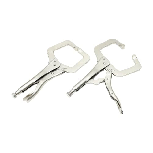 HFS(R) 11-Inch Locking C-Clamp Set,4 Pack, Alloy Steel Heavy Duty Workshop Clamps Locking Pliers with Regular Tip for Welding, Woodworking & Metalworking