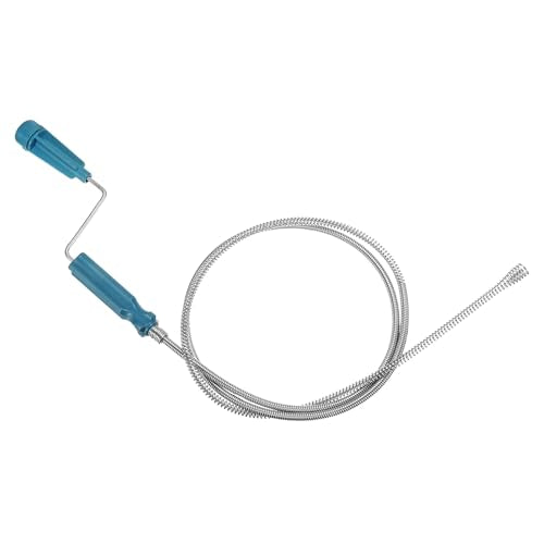 HARFINGTON Drain Augers 5ft Stainless Steel Hair Drain Cleaner Tool Blue - color: Blue, size: 1.4m