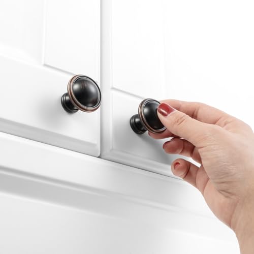 KOOFIZO 30 Pack Oil Rubbed Bronze Cabinet Knobs Round Single Hole Pulls K30 - color: Oil Rubbed Bronze, size: Knob 1 - 10Pcs