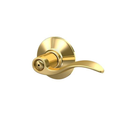 SCHLAGE Accent Bed/Bath Privacy Door Handle with Lock, Bright Brass - color: Bright Brass, size: 1 Pack