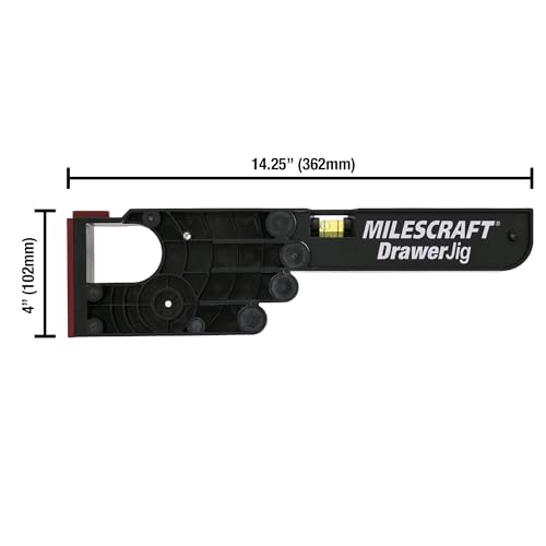Milescraft 1341 Drawer Jig - Reversible Jigs for Easy Drawer Installation, Built in level, Non-Marring Rubber Protects Cabinets