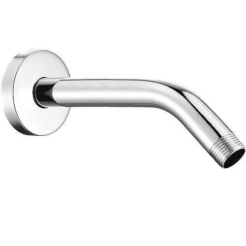 Shower Arm with Flange, 8 Inches Wall Mount Replacement Shower Head Arm For Fixed Shower Head and Handheld Showerhead, Chrome - color: Chrome, style: 8 Inch