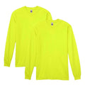 Gildan Adult Heavy Cotton Long Sleeve T-Shirt, Style G5400, 2-Pack - color: Safety Green, size: Large