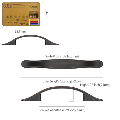 Amerdeco 10 Pack Oil Rubbed Bronze Cabinet Pulls 3 Inch(76mm) Hole Center Drawer Pulls Cabinet Hardware Kitchen Cabinet Handles for Bathroom Dresser Pulls ZH0068 - color: Oil Rubbed Bronze, size: 3"/76MM Hole Center
