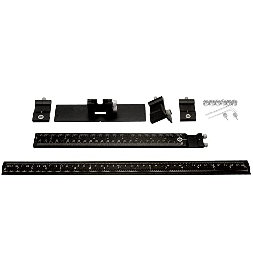 Joywayus Aluminum Alloy Cabinet Hardware Jig Drill Punch Locator Guide Adjustable Template Woodworking for Fast and Accurate Installation of Door and Sleeve Drawer Pull Front Knobs Pulls Handles - color: Black-aluminum