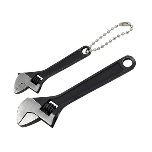 2pcs (2.5 inch + 4 inch) Mini Adjustable Wrench, Black Small Spanner - color: Black, size: 2.5" + 4"