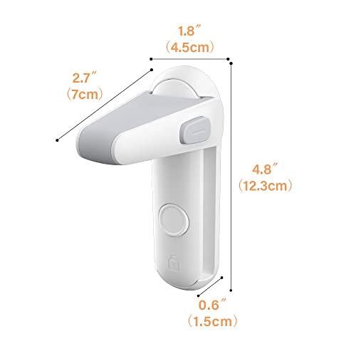 SAFELON 2 Pcs Door Lever Locks for Childproof & Petproof, Door Handle Locks for Toddlers, Baby Safety Locks for Toddlers (White)