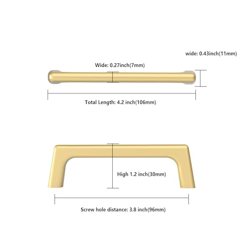Asidrama 10 Pack 3.75 Inch(96mm) Gold Cabinet Pulls Cabinet Handles Cupboard Handles Kitchen Cabinet Hardware for Cupboard Drawer Pulls - color: Gold, size: 3.75" Hole Center, style: 10 Pack
