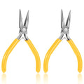 2 Pack Needle Nose Pliers for Jewelry Making, 4.5 Inch Small Needle Plier Jewelry Chain Nose Plier Craft Pliers for Wire Bending, Repair, Object Grasping (Yellow) - color: Yellow