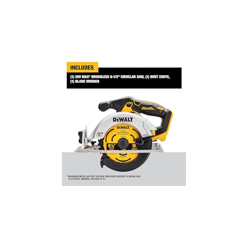 DEWALT 20V MAX* 6-1/2 in. Brushless Cordless Circular Saw, Tool Only (DCS565B)
