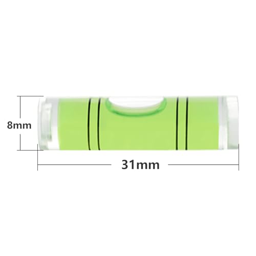 JYK Mini Cylindrical Level 30pcs,8x31m Small Horizontal Bubble Levels - Ideal for Measuring, Layout & DIY Projects