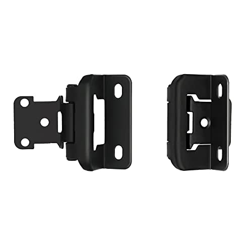 20 Pack (10 Pairs) 1/2 Inch Overlay Semi Partial Wrap Hinges Matte Black - color: Matte Black, size: 20 Pack (10 Pairs)