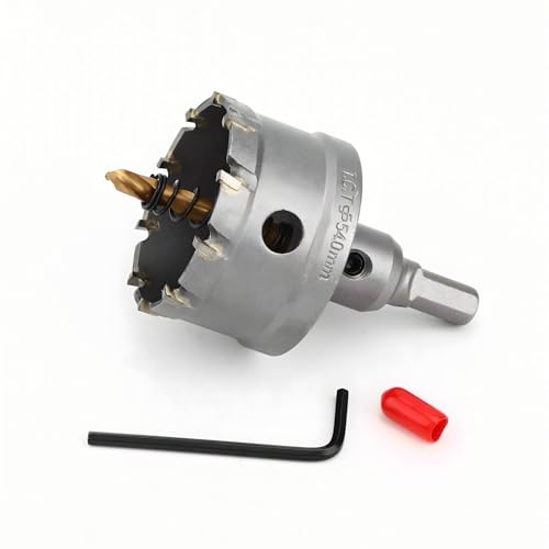 2-1/8''(54mm) TCT Hole Saw,Tungsten Carbide Hole Saw with Titanium-Plated Pilot Drill bit for Hard Metal,Alloy,Aluminum,Stainless Steel,Plastic,Iron - size: 2-1/8''(54mm) (1PCS)