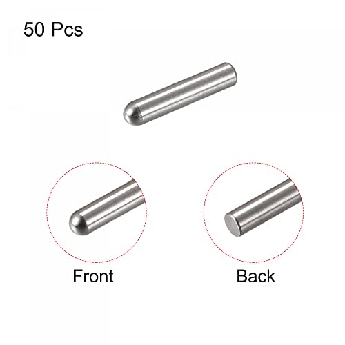 uxcell 2.8x8mm Dowel Pins, 50pcs 304 Stainless Steel Round Head Flat Chamfered End Dowel Pin Bunk Bed Pins Shelf Pegs Support Shelves Fasten Elements - size: 2.8x8mm