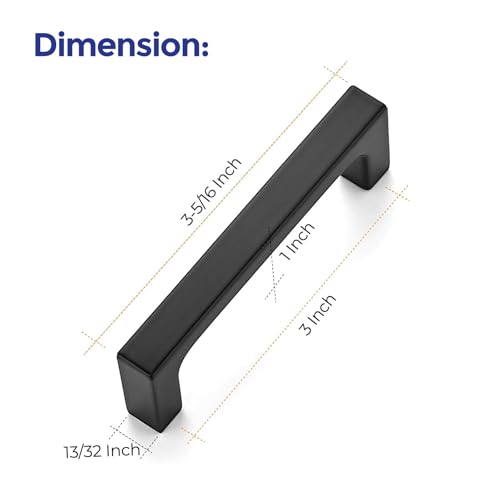 Ravinte Matte Black Kitchen Cabinet Handles 3 Inch Pulls 5 Pack - color: Matte Black, size: 3 Inches Hole Center