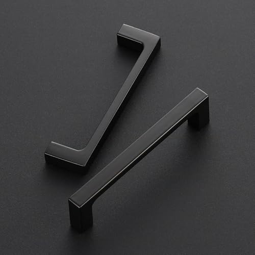 Ravinte Matte Black Square & Solid Cabinet Handles,4 Inch,30 Pack | Zinc Alloy, Flat Black Finish, Screws Included,Drawer Pulls, Cabinet Hardware for Kitchen & Drawer - size: 4 Inch Hole Center
