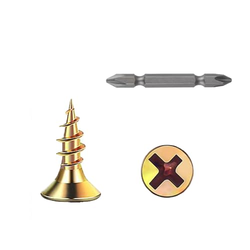 Wensilon # 4X1/2 (680PCS) Flat Head Color zinc Wood Screw 3X12, Quick Metal self Tapping Flat Head - color: Yellow, size: #4x1/2"