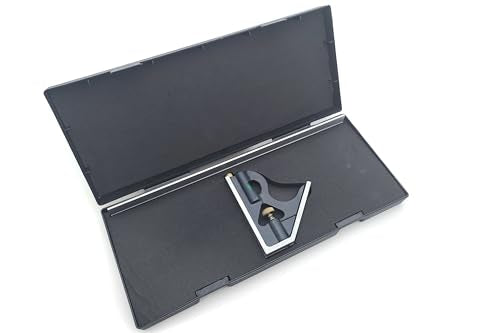 Benchmark Tools Precision 12” 2-Piece Machinist Combination Square Set - 12" Blade, No-Glare Satin Chrome Finish, Integrated Spirit Level, Hardened Steel Scribe, Plastic Case with Foam Inserts