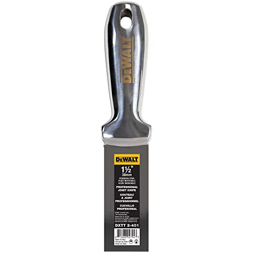 DEWALT 1.5" All Stainless Steel Joint Knife | One-Piece Premium Polished Metal Putty Blade | 2-401 - size: 1.5-Inch