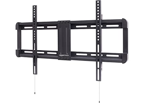 Amazon Basics Low Profile TV Wall Mount with Horizontal Post Installation Leveling for 37 to 86 inch TVs, Wood Studs Compatible, Black - style: Fixed