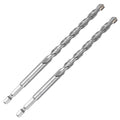 3/8 Inch Masonry Drill Bits (2 Pack - 6" Length Industrial Grade) Carbide Tipped Easily Cuts Through Concrete, Cement, Block, Stone, & More! - size: 3/8 in