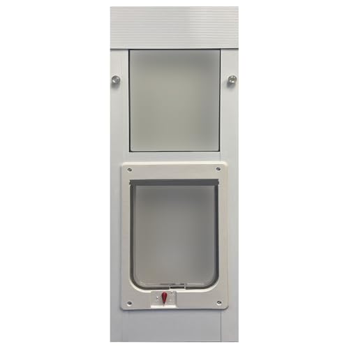 Ideal Pet Products Aluminum Sash Window Pet Door - size: 7-1/2" x 10-1/2" Chubby Kat Flap Size, style: Vertical Sash Window Height: 32-1/2" to 35-1/8"
