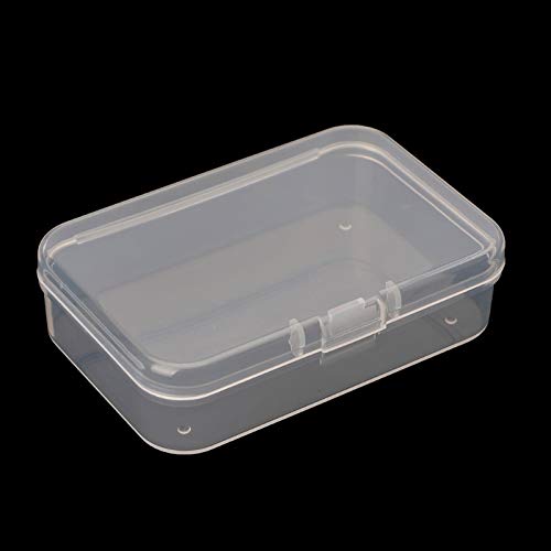 AKOAK Clear Polypropylene Rectangle Mini Storage Containers Box with Hinged Lid for Accessories,Crafts,Learning Supplies,Screws,Drills,Battery,Pack of 4 (3.26" x 2.12" x 0.7") - size: 3.26" x 2.12" x 0.7"