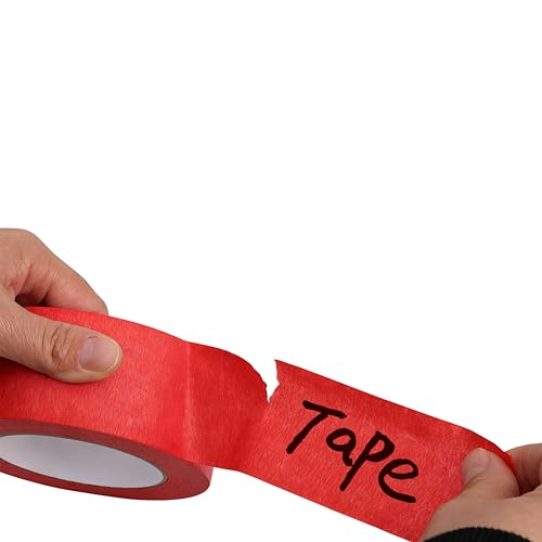 Red Painters Tape 2 inch Wide Red Masking Tape Paint Tape Red Paper Tape 2 inch x 55 Yards - color: Red, size: 2 Inch