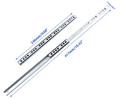 Uenhoy 1 Pair Drawer Slides 9.68" Two Way Slide Track Rail - size: 9.68"-1pair