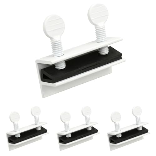 "Nuk3y Sliding Window Security Locks with Rubber Gasket (White, 4 Pack)" - color: White, size: 4 Pack